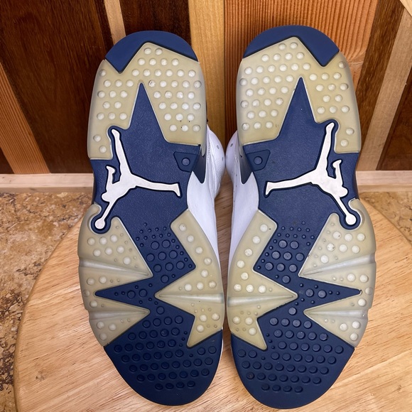 Air Jordan 6 Retro Sz 9/10.5W - white /Dark Blue, Fair Cond, orginal box good co - Picture 7 of 11